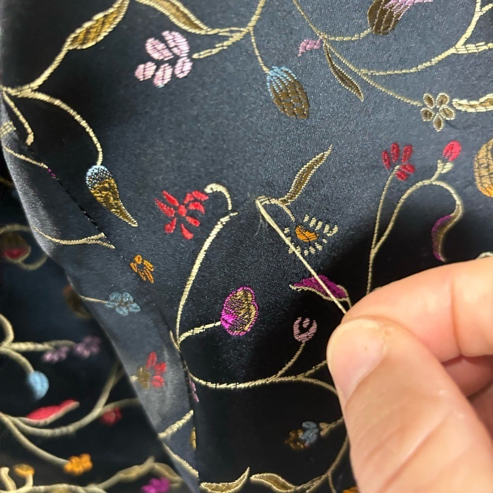 TAO Black Floral Embroidered Vintage Women's Pants, Size 12 - Picture 6 of 7